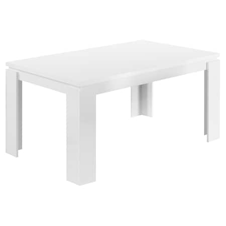 MONARCH SPECIALTIES Dining Table, 60" Rectangular, Kitchen, Dining Room, Laminate, White, Contemporary, Modern I 1056